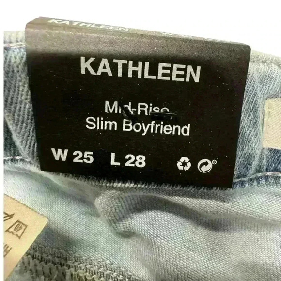 MAVI NWT Kathleen Slim Boyfriend Jeans High Rise Feather Blue Wash Size 28 - Picture 3 of 8